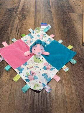 Taggies Mary Meyer Baby Lovey Plush Blanket A Roar A Saurus Dinosaur Satin NWT